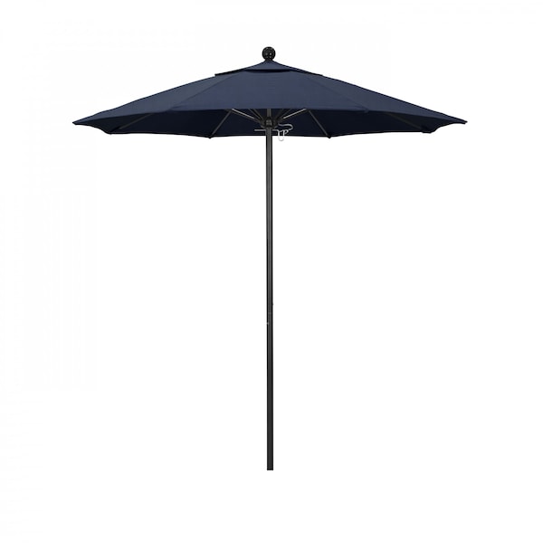 California Umbrella 7.5' Black Aluminum Market Patio Umbrella, Sunbrella Spectrum Indigo 194061334225 - main